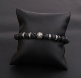 Tiger Eye Beads Macrame Bracelet with Tibetan Silver Charms
