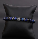 Tiger Eye Beads Macrame Bracelet with Tibetan Silver Charms