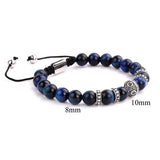 Tiger Eye Beads Macrame Bracelet with Tibetan Silver Charms
