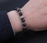Tiger Eye Beads Macrame Bracelet with Tibetan Silver Charms