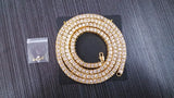 Mens Iced Out Rhinestone Tennis 5mm HipHop Necklace