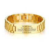 Mom Dad Love Son Courage Mens Bracelet Family Love Gift