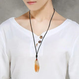 Chalcedony Cicada Pendant Necklace Jade Amulet for Men Women