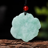 Myanmar Jadeite Rose Pendant Necklace Amulet Jade Jewelry