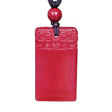 Natural Cinnabar Pendant Necklace for Peace and Safety