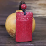 Natural Cinnabar Pendant Necklace for Peace and Safety
