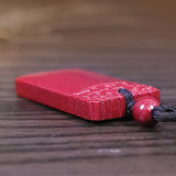 Natural Cinnabar Pendant Necklace for Peace and Safety