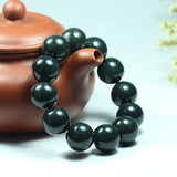 XinJiang HeTian Nephrite Jade Bead Bracelet Fine Jewelry