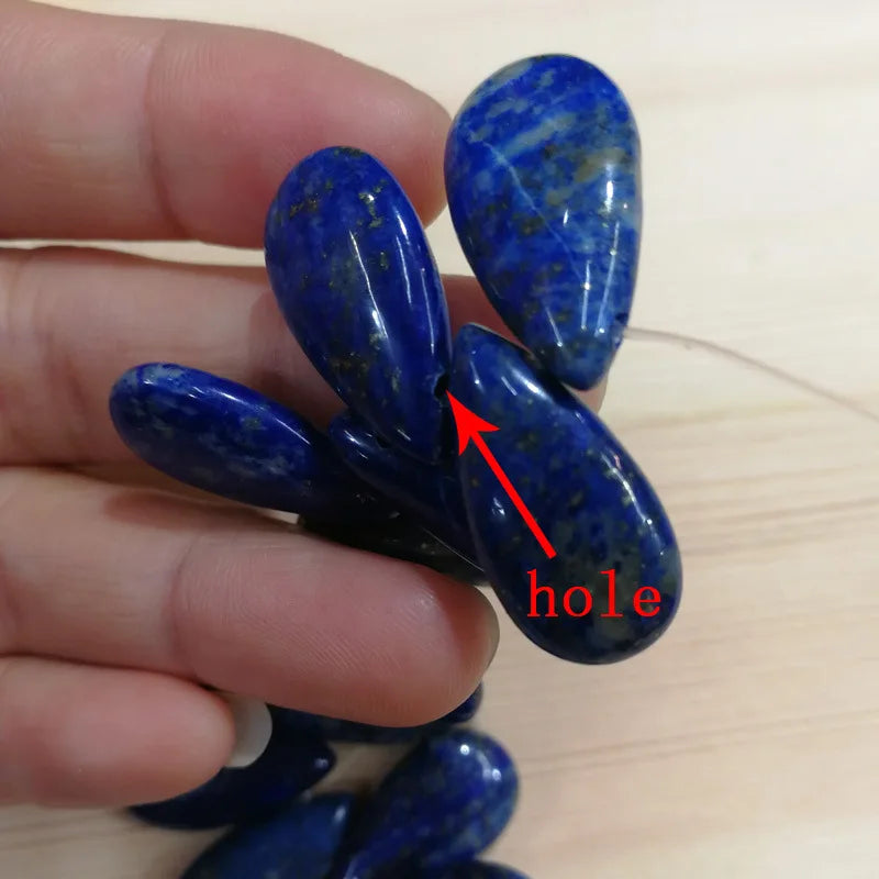 Lapis Lazuli Drop Necklace Pendant DIY Beaded Jewelry Accessory