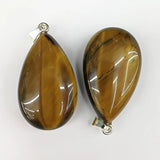 Natural Tiger Eye Stone Pendant Large Drop Necklace Pendant