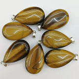 Natural Tiger Eye Stone Pendant Large Drop Necklace Pendant