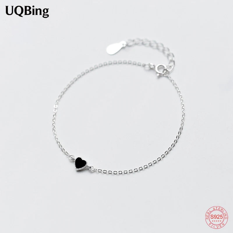 Heart Charm Bracelet for Women - Sterling Silver