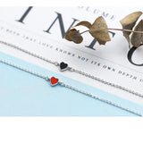 Heart Charm Bracelet for Women - Sterling Silver
