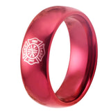 Firefighter Prayer Red Tungsten Ring Gift