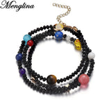 Universe Galaxy Solar System Stone Beads Bracelet Bangle