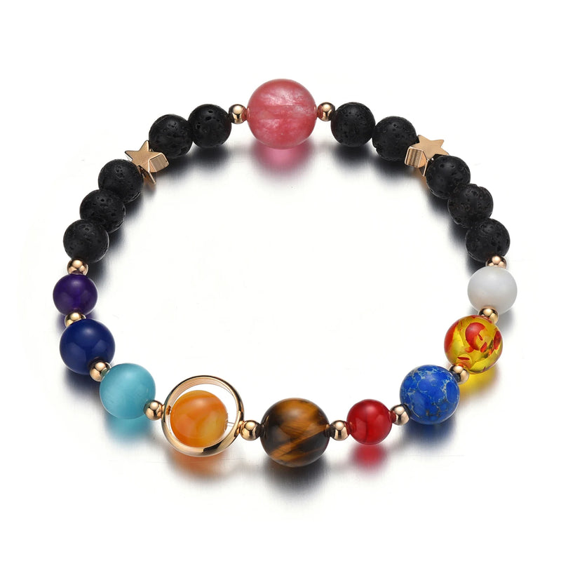 Universe Galaxy Solar System Stone Beads Bracelet Bangle