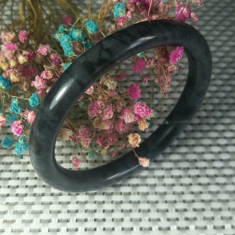64-66mm Natural Jade Lucky Safety Amulet Bracelet