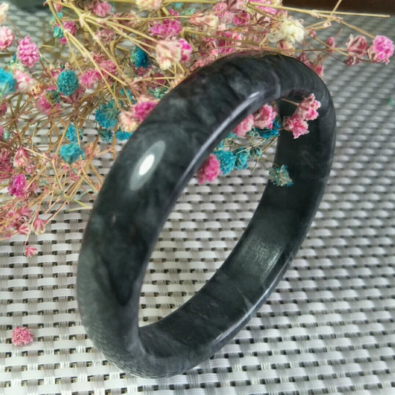 Natural Jade Bangle Lucky Exorcise Evil Spirits Amulet Auspicious Jewelry