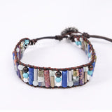 Boho Tube Stone Leather Wrap Bracelet