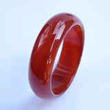 Agate Wide Strip Bangles Natural Red and Green Agate Bracelets