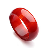 Agate Wide Strip Bangles Natural Red and Green Agate Bracelets