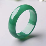 Agate Wide Strip Bangles Natural Red and Green Agate Bracelets