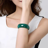 Agate Wide Strip Bangles Natural Red and Green Agate Bracelets