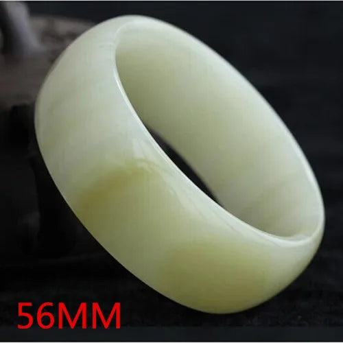 Wide Strip Jade Stone Bracelet for Women
