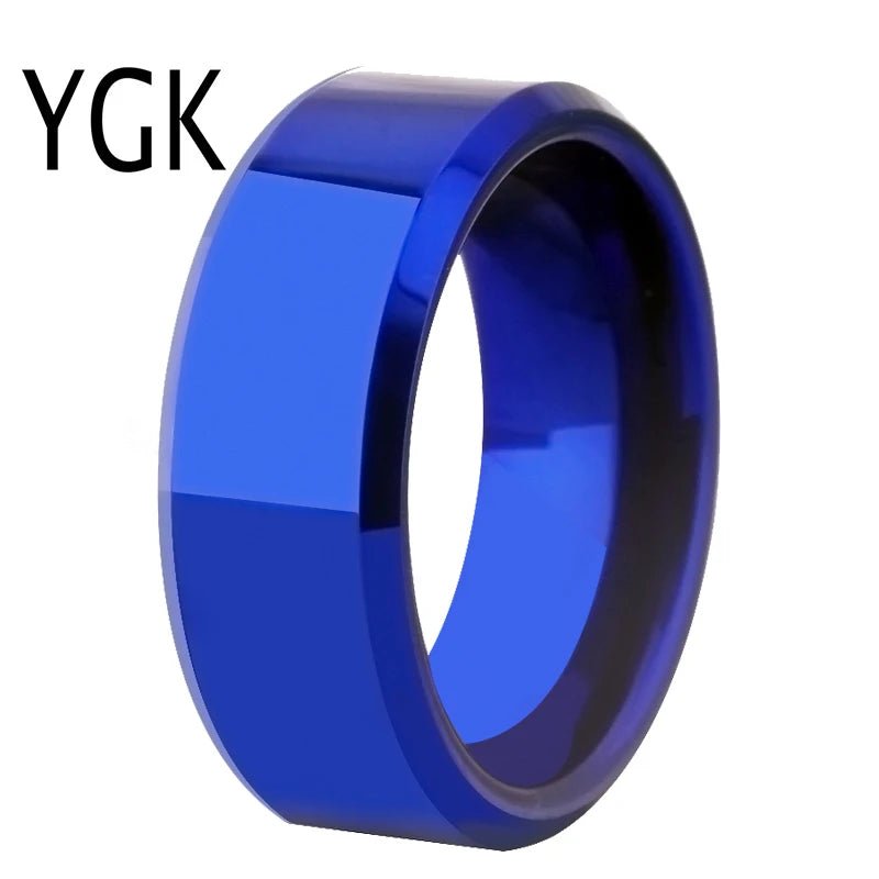 Classic Bevel Tungsten Wedding Band Ring