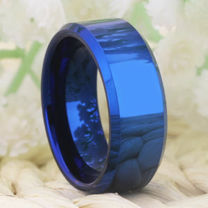 Classic Bevel Tungsten Wedding Band Ring