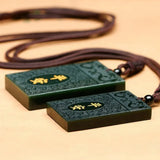 XinJiang HeTian Jade Dragon PingAn Pendant Necklace for Men Women