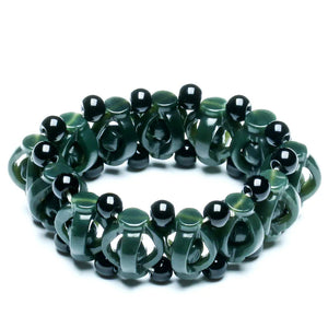 HeTian Jade Nephrite Bracelet Lucky Amulet Carving Bangle for Women Men