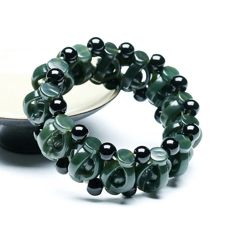 Nephrite Jade Bracelet Lucky Amulet Turtle Shell Rich Armor Bracelet