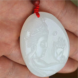 XinJiang Jade Guan Yin Buddha Pendant Necklace Amulet