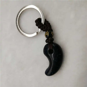Natural Sandstone Crystal Keychain Lanyard Amulet Jewelry