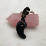 Natural Sandstone Crystal Keychain Lanyard Amulet Jewelry