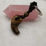 Yellow Tiger Eye Keychain Crystal Accessory Lanyard Amulet Jewelry