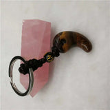 Yellow Tiger Eye Keychain Crystal Accessory Lanyard Amulet Jewelry