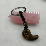 Yellow Tiger Eye Keychain Crystal Accessory Lanyard Amulet Jewelry