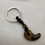 Yellow Tiger Eye Keychain Crystal Accessory Lanyard Amulet Jewelry