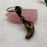 Yellow Tiger Eye Keychain Crystal Accessory Lanyard Amulet Jewelry