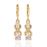 Water-shaped Diamond Earrings 18k Multi-color Drop Earrings