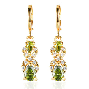 Water-shaped Diamond Earrings 18k Multi-color Drop Earrings