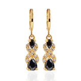 Water-shaped Diamond Earrings 18k Multi-color Drop Earrings
