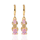 Water-shaped Diamond Earrings 18k Multi-color Drop Earrings
