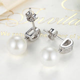 Sterling Silver Pearl Drop Earrings for Women