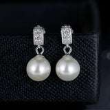 Sterling Silver Pearl Drop Earrings for Women
