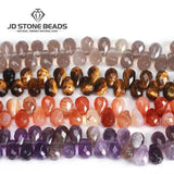 Faceted Natural Stone Beads 8x12mm Loose Beads for Jewelry Making