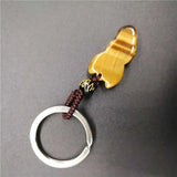 Yellow Tiger Eye Stone Fox Key Chain