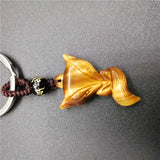 Yellow Tiger Eye Stone Small Fox Key Chain Crystal Key Chain